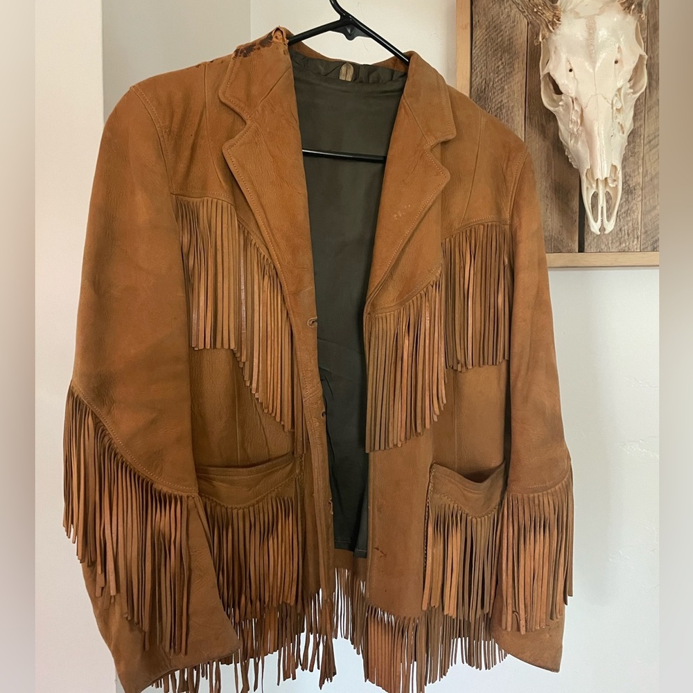 Vintage Fringe Leather Jacket